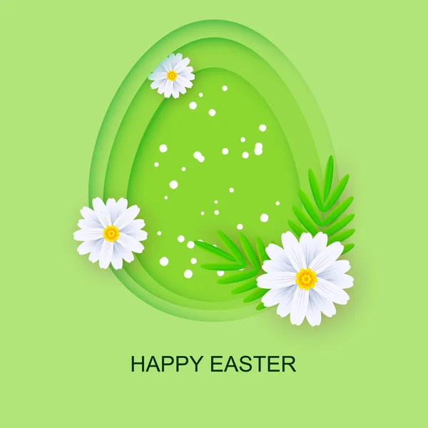 Bonne carte de vœux de Pâques. Illustration vectorielle. Œufs coupés en papier — Image vectorielle