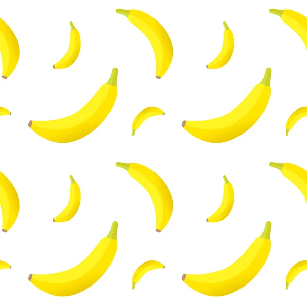 Banane colorée motif sans couture isolé sur blanc. Vecteur illus — Image vectorielle