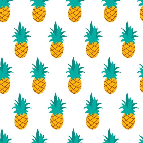 Renkli ananas dikişsiz desen beyaz izole. Vektör il