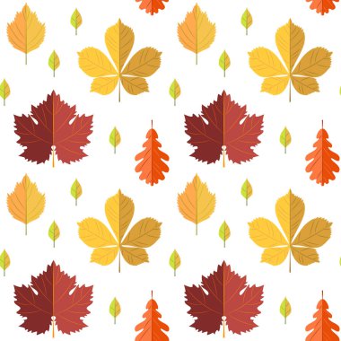sonbahar yaprakları seamless modeli. vektör çizim
