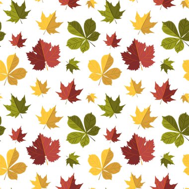 sonbahar yaprakları seamless modeli. vektör çizim