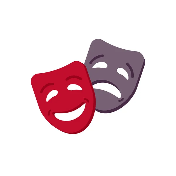 Theater maskers icoon geïsoleerd op wit. Vector illustratie — Stockvector