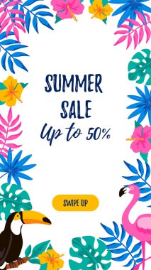 Sosyal medya hikayeleri elle çizilmiş unsurlarla tasvir edilir. Mektuplar, davetiyeler, mesajlar, sosyal medya, kartlar için dikey yaz tasarımı. Vektör illüstrasyonu