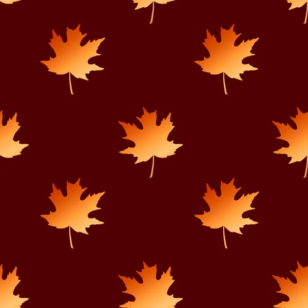 Motif Sans Couture Avec Des Feuilles Érable Dorées Dessinées Main — Image vectorielle