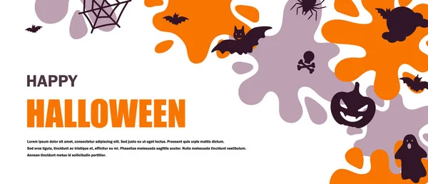 Halloween Horizontal Banner Raum Für Text Vektorillustration — Stockvektor
