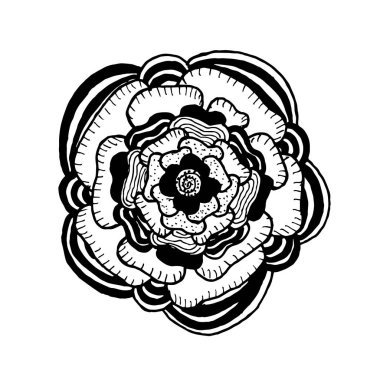 Vektör çiçek mandala, zentangle tarzı