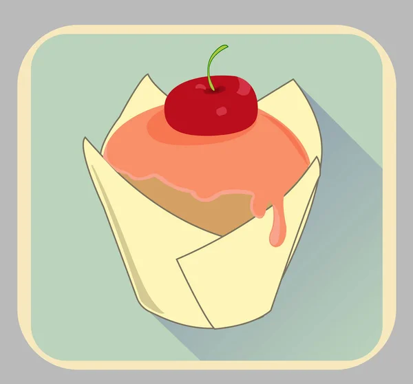 Sangat Manis Sepotong Muffin Ceria Lezat Ikon Ikon Untuk Homepage — Stok Foto