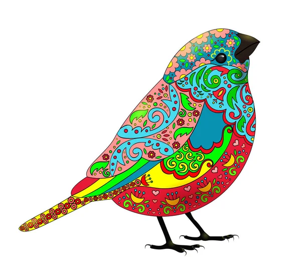 Zentangle pássaro padrões coloridos — Fotografia de Stock