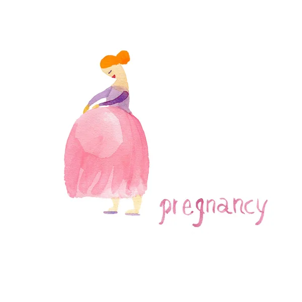 Watercwatercolor Zwangerschap Bevalling Medicinelor Zwangerschap Bevalling Geneeskunde — Stockfoto