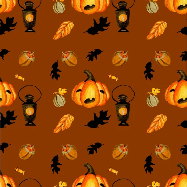 Halloween Brown Background Watercolor — Stock Photo, Image