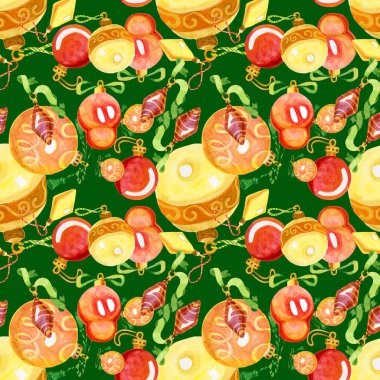 Noel süslemeleri kusursuz suluboya desenleri