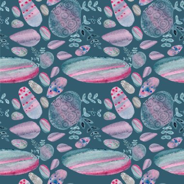 Suluboya taşları pürüzsüz desen boyadı