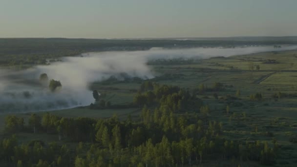 Туман над рекой — стоковое видео