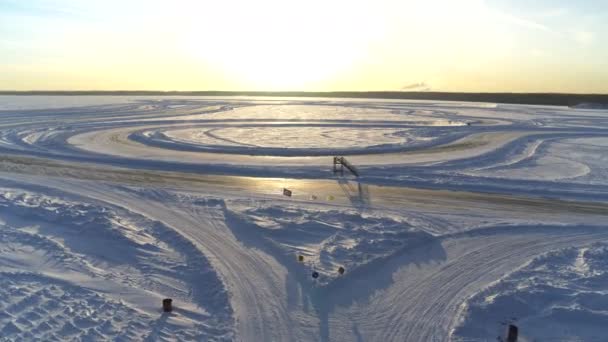 Rallye de course Voiture Course sur glace — Video