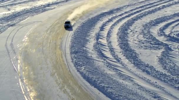 Rally Racing Car Corrida de gelo — Vídeo de Stock