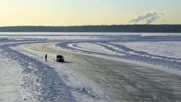 Rallye de course Voiture Course sur glace — Video