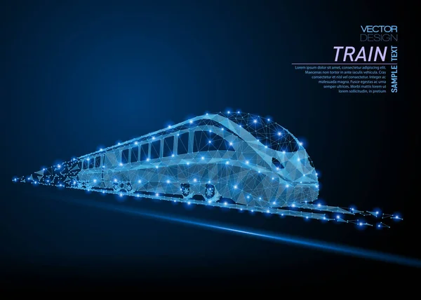 Абстрактний Багатокутний Легкий Високошвидкісний Пасажирський Потяг Сфери Ділового Дротяного Каркасу — стоковий вектор