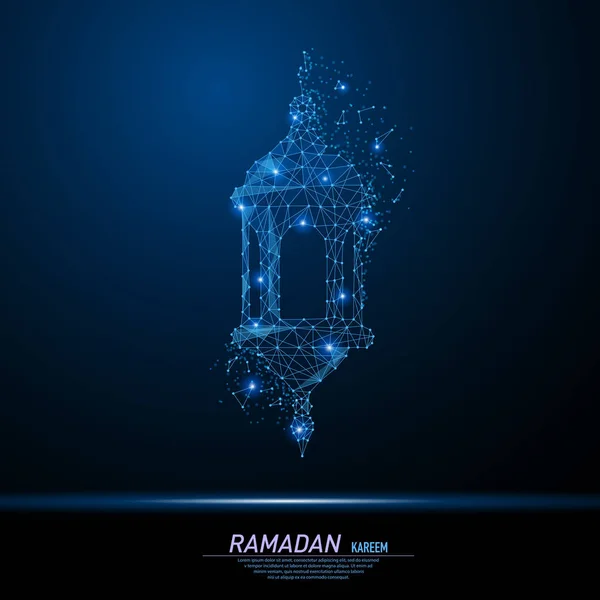 Lumière Polygonale Abstraite Une Lanterne Arabe Sphères Treillis Métallique Affaires — Image vectorielle