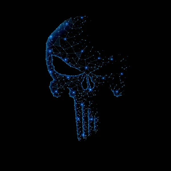 Kafatası soyut poligonal ışık