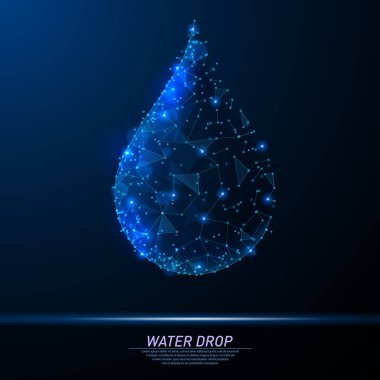 Soyut poligonal ışık temiz su damla