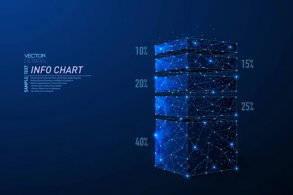 3d pasta grafiği Infographic soyut poligonal ışık