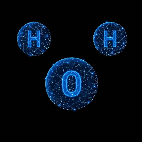 Luz poligonal abstracta de las moléculas de H2O — Foto de Stock