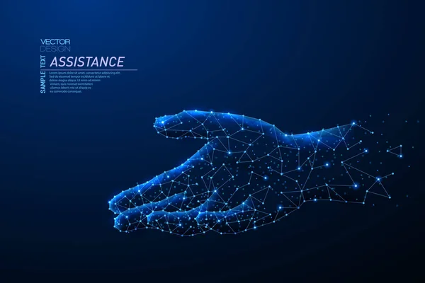 Soyut poligonal ışık yardım el.