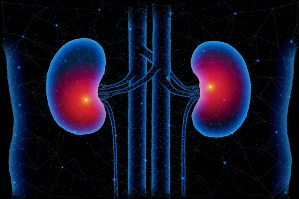 Abstract polygonal light of lungs inflammation structure.