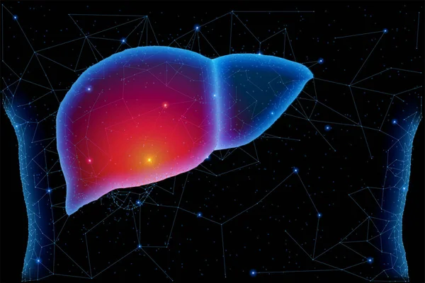 Resumen luz poligonal de la estructura de la inflamación del hígado —  Fotos de Stock