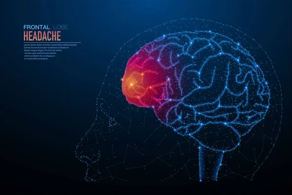 İnsan beyni inflamasyon soyut poligonal ışık