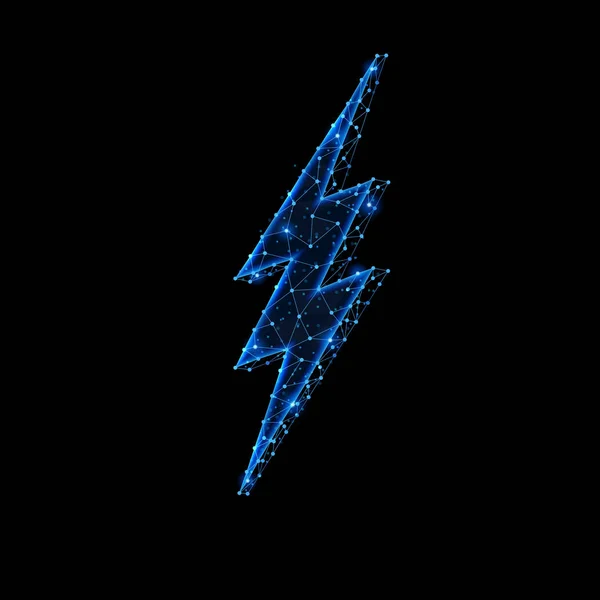 Abstrakt polygonal ljus lightning symbol — Stockfoto