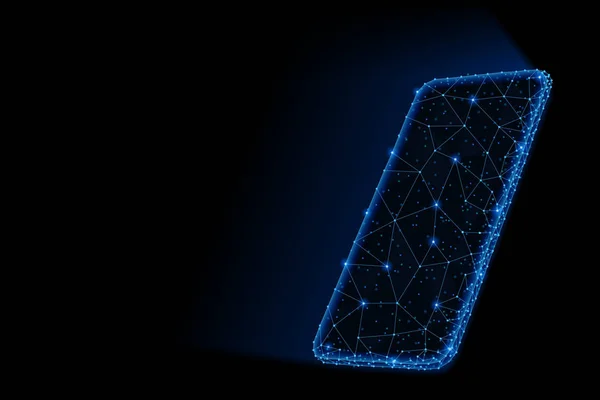 Абстрактний багатокутний світловий дизайн смартфона з сяючим екраном — стокове фото