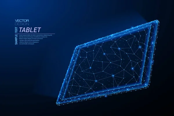 Parlak ekranlı tablet soyut poligonal hafif tasarım.