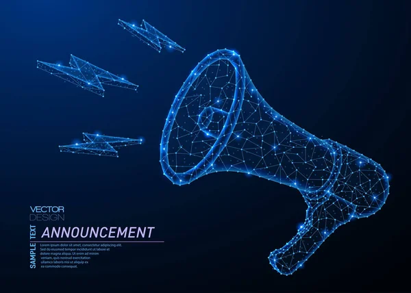 Megafon veya megafon soyut poligonal hafif tasarım.