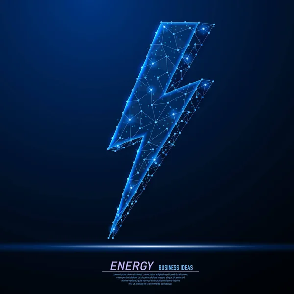 Yıldırım sembolü soyut poligonal hafif tasarım.