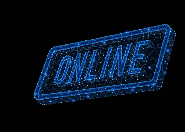 Online kelime Pano işareti soyut Çokgen ışık tasarımı.