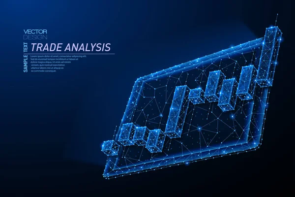 Borsa yatırım şeması ile tablet soyut çokgen ışık tasarımı