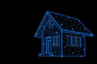 Ev bina sembolü soyut çokgen ışık tasarımı