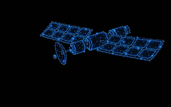 軌道衛星の抽象的な多角形光設計 — ストック写真