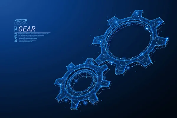 İki dişli dişlinin soyut çokgen ışığı.