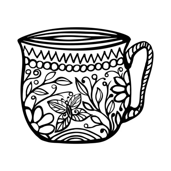 Mug - coloring, vector — Stock Vector