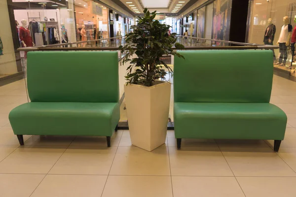 Resting place in the Mall. Sofas for rest