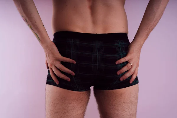 Plaatwerk Koetswerk Mannen Kont Ondergoed Opgeblazen Billen Boxershorts Elastische Spieren — Stockfoto