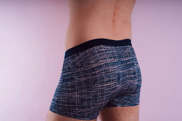 Körperteile Männer Arsch Unterwäsche Aufgeblasenes Gesäß Boxershort Elastische Muskeln Nach — Stockfoto