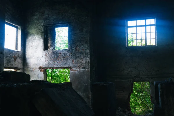 Antigo Edifício Fábrica Destruído Século Xix Edifício Abandonado — Fotografia de Stock