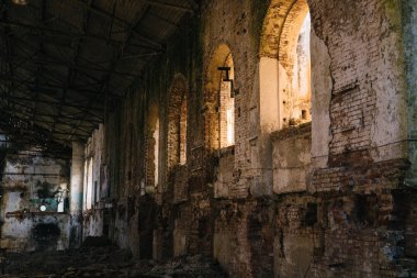 19. yüzyılın terk içeriden bina, fabrika binası eski yok