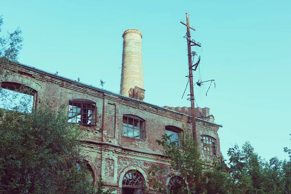 Antico Edificio Fabbrica Distrutto Del Xix Secolo Edificio Abbandonato Dall — Foto Stock