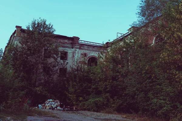 Antiguo Edificio Fábrica Destruido Del Siglo Xix Edificio Abandonado Desde — Foto de Stock