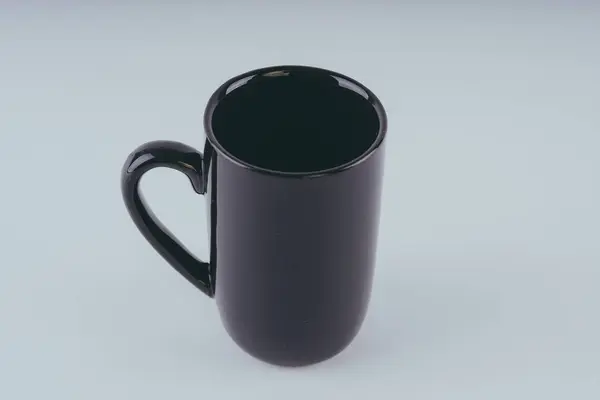 Black Mug Empty Blank Coffee Tea Isolated White Background Clipping — Stock Photo, Image