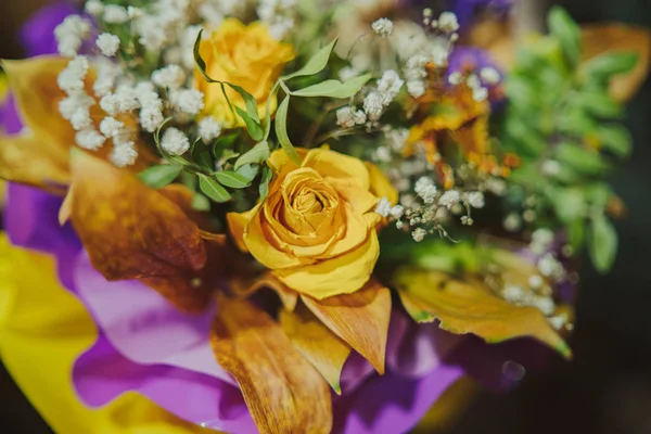Bouquet Fleurs Sèches Couleur Colorée Mélange Fleur — Photo